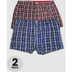 Checkered Men's Underwear D555 D555 Plaid Pack Of Two Woven Boxer Shorts Multi, Multi, 4Xl, Men Print