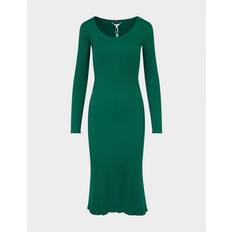 Tommy Hilfiger Green Dresses Tommy Hilfiger Women's Womens Frill Rib Midi Dress Green