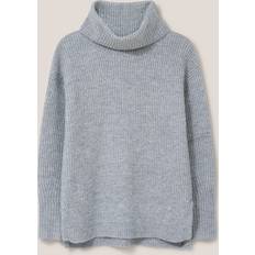 Clothing White Stuff Rib Roll Neck Jumper, Light Grey