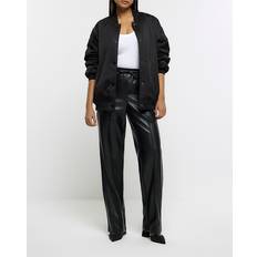 River Island Byxor River Island PU Byxor With Vide Ben And Resårmidja - Svart