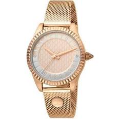 Just Cavalli Klockor Just Cavalli Analog Modell REL. J. Moon Sets.Rosegold.Rosegold.Rosegold Mesh w/Rosegold Stud.34mm. Brand JC1L133M0075, Guld