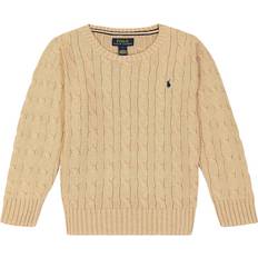 Ralph Lauren Striktrøjer Børnetøj Ralph Lauren Kid's Cable-Knit Polo Pony Sweater - New Camel