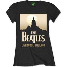 Clothing ROCK OFF The beatles damen t-shirt liverpool, england schwarz baumwolle Schwarz