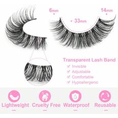 Shein 10 Pairs Thick & Long & Natural False Eyelashes With Transparent Stem