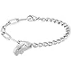 Lacoste Silver Armband Lacoste dam CROCODILE kollektion kedja armband utsmyckat med kristaller 2040146, En storlek, Rostfritt stål, Ingen ädelsten