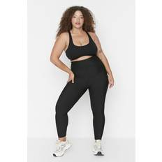 4XL Leggings Trendyol Collection Curve Große Größen In Sport-leggings Schwarz Hoher Bund für Damen