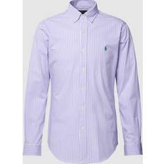 Polo Shirts Polo Ralph Lauren Mens Slim Fit Striped Shirt Colour: 005 Lavender White