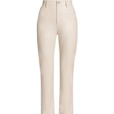 Leather - Men Pants 7 For All Mankind Women's Logan Stovepipe Faux Leather Straight-Leg Pants Bone Bone