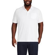 Lands' End Men Polo Shirts Lands' End Short Sleeve Pocket Supima Polo White Regular