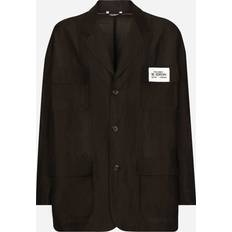 Lino - Uomo Giubbotti Dolce & Gabbana Oversize Single-Breasted Linen and Viscose Jacket