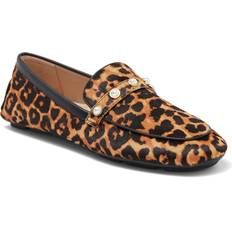 Multicolored Loafers Stuart Weitzman Women's Leopard-Print Calf Hair Driving Loafers Tan Multicolor