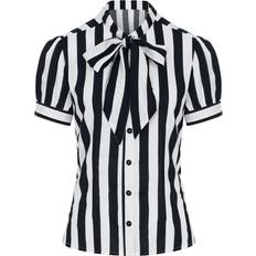 XL Blouses Hell Bunny Hell Bunny Juno Blouse Blouse black white