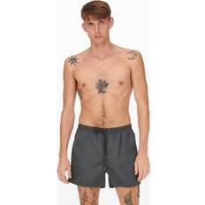 Grå - L Badebukser Only & Sons TED SWIM Grey Pinstripe