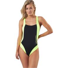 Calvin Klein Femme Maillots de bain Calvin Klein Ck Blocking Plunge Back Swimsuit Black/Yellow Female