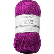 Yarn & Needlework Supplies Divante Basic Knitting Yarn Deep Purple