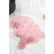 Pink Carpets Sienna Fur Sheepskin Fluffy Rug Soft Large Pink