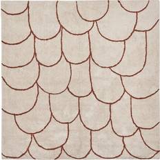 Beliani Avdan Bomullsmatta 200x200 cm Kvadratisk Beige Beige, Brun cm