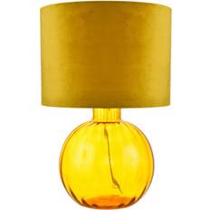 Lighting Happy Homewares Contemporary Ochre Ribbed Table Lamp