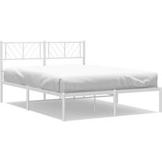 vidaXL white, 160 200 cm/with Metal Bed Frame Base Bedstead Mattress Foundation