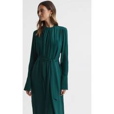 Reiss Phoenix Plain Pleated Midi Green