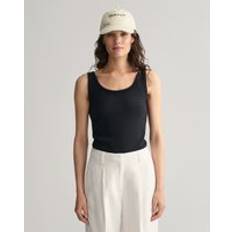 Gant Toppe Gant Dame Ribstrikket tank-top Sort