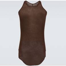 Men - Viscose Tank Tops Rick Owens Jersey Tank Top Jersey - Brown
