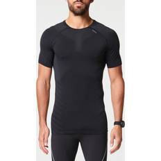 Seamless T-shirts Decathlon Breathable Running T-Shirt Kiprun Skincare Black
