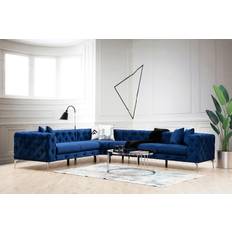 Hanah Home Beachport Hjørnesofa 6-Sæders Blå Sofa