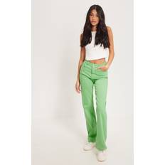 Dame - Grønne Jeans Pieces High waisted jeans Absinthe Green Pcholly Hw Wide Jeans Colour Noos Jeans