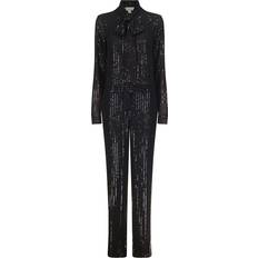 Effen kleur - Zwart Jumpsuits & Overalls Michael Kors Pinstripe Sequined Georgette Jumpsuit - Black