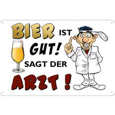 Blechschild 30x20 cm Alkohol Bier Ist Gut Sagt Der Arzt