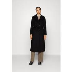 Clareta Belt Midi Frakke, Sort