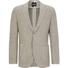 Herre - Hvid Blazere BOSS Regular-fit single-breasted jacket in herringbone jersey