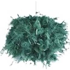 Lighting Happy Homewares Eye-Catching Modern Real Natural Forest Green Feather