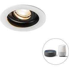 QAZQA Dæmpbare Spotlights QAZQA Smart Indbygningsspotlight Hvid Med Stål Inkl Wifi GU10 Spotlight