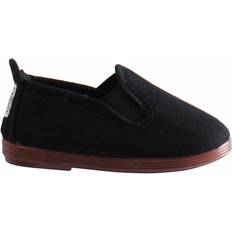 Flossy Childrens Unisex Pamplona Kids Black Plimsolls Canvas Infant