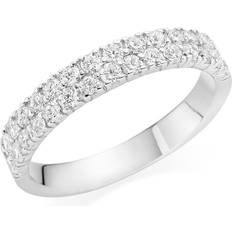 Beaverbrooks Beaverbrooks Women's Silver Cubic Zirconia Two Row Ring