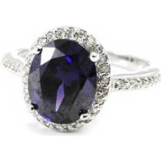 Opaco Anelli Les Tresors De Lily Silver ring amethyst white silver rhodium 12x10 mm Purple