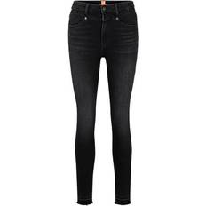 Modal Jeans BOSS Schwarze Jeans aus Stretch-Denim mit hohem Bund