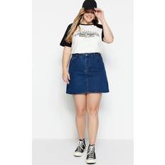 Röcke Trendyol Collection Frauen Übergröße Mini Eine Linie Skater Denim Plus-Size-Rock