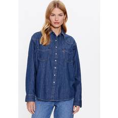 Levi's Women Shirts Levi's Donovan Western Oversized Shirt Dark Indigo, Blue, Xs, Women Blue