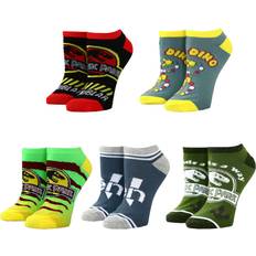 Women - Yellow Socks BioWorld Jurassic Park Classic Logo Mixed Art Women’s 5-Pack Ankle Socks