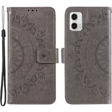 Skalo Motorola Moto G73 5G Mandala Flip Cover Grå