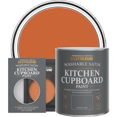 Paint Rust-Oleum Kitchen Cupboard Satin Finish Tester Sachet Tiger Tea Orange 10L