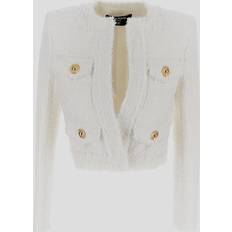 Balmain Cropped Tweed Jacket - White