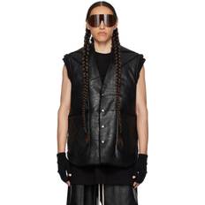 Leder Westen Rick Owens Weste aus Shearling Schwarz