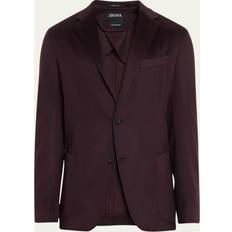 Leather - Men Blazers Zegna Men's Oasi Cashmere Blazer DARK PURPLE SOLID 50R 40R US