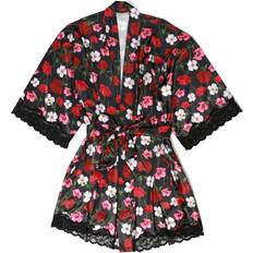 Nylon Robes Hanky Panky So Luxe Floral-Print Lace-Trim Robe AFTER MIDNIGHT AM