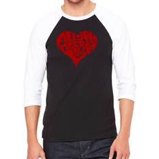 Denim T-shirts LA Pop Art Men Raglan Baseball Word T-shirt All You Need Is Love