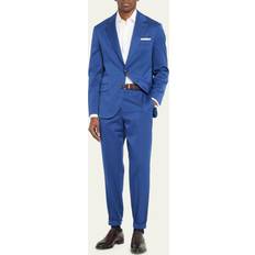 Cotton Blazers Brunello Cucinelli Men's Cotton Chevron Solaro 2-Piece Suit BLUE 54R 44R US